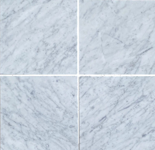 Full Tile Sample - White Carrara CD Marble Tile - 12" x 24" x 3/8" Polished