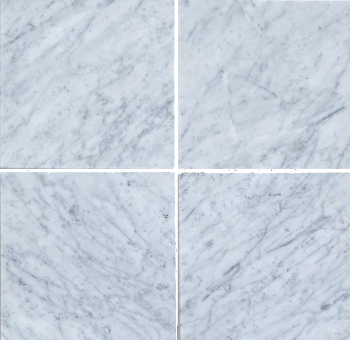 Full Tile Sample - White Carrara CD Marble Tile - 12" x 24" x 3/8" Polished