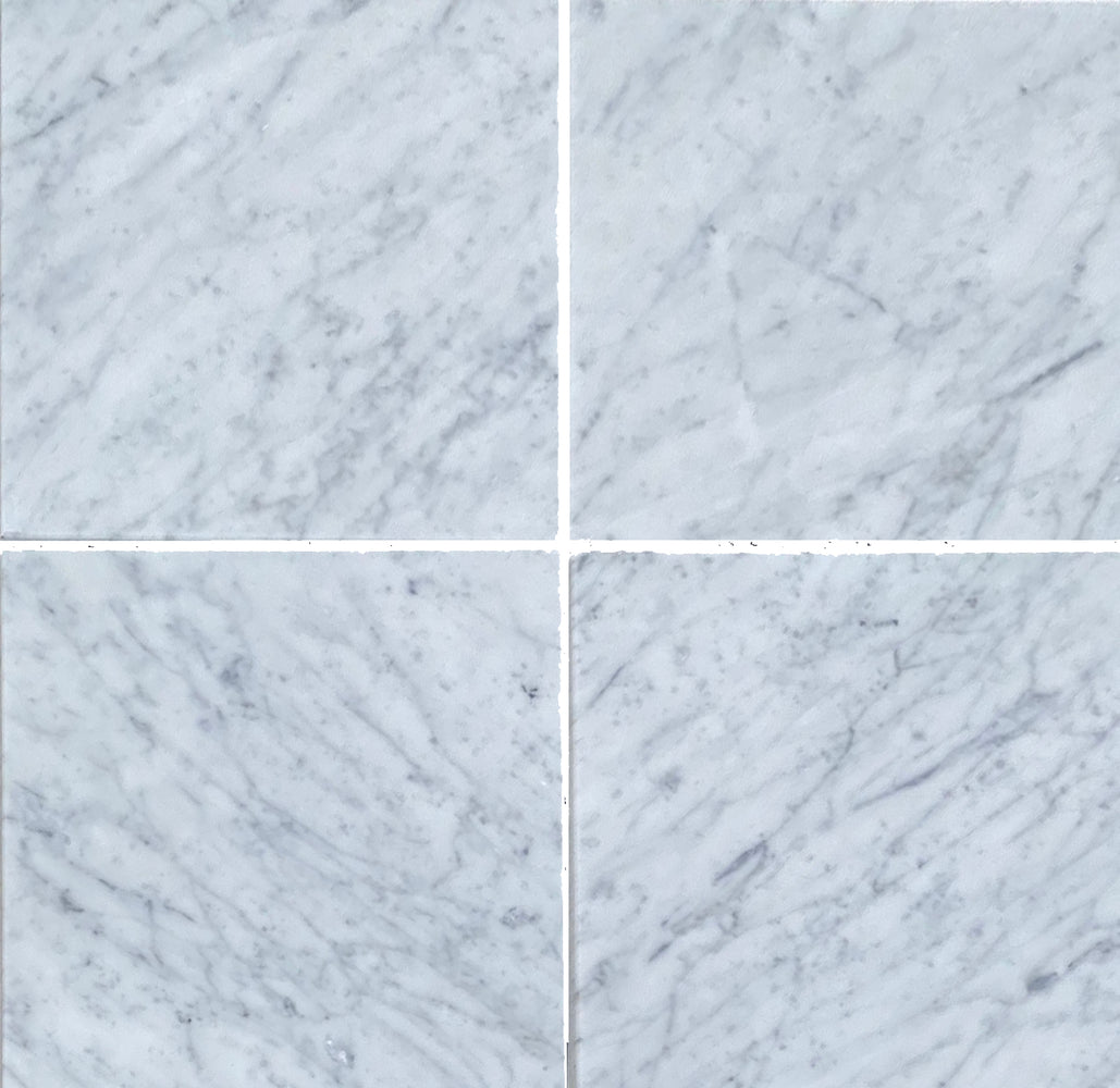 White Carrara CD Marble Tile - Honed