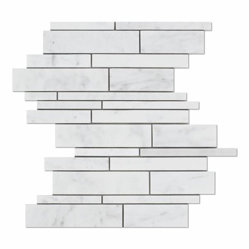 White Carrara Marble Mosaic - Linear Polished
