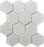 Full Sheet Sample - Metropolitan Carrara Deco Hexagon Stone & Glass Mosaic - 8.75" x 10.25" Polished