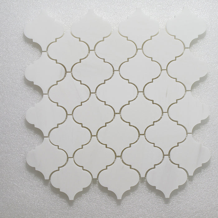 Polished White Carrara Casablanca Marble Mosaic - Arabesque