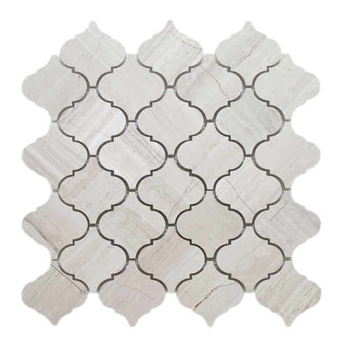 Oyster Grey Casablanca Polished Marble Mosaic - Arabesque