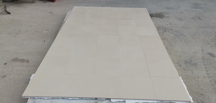 Honed Champagne Limestone Tile - 12" x 24" x 1/2"