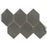 Full Sheet Sample - Aquatica Earth Charcoal Deco Hexagon Glass Mosaic - 4" x 6" Glossy