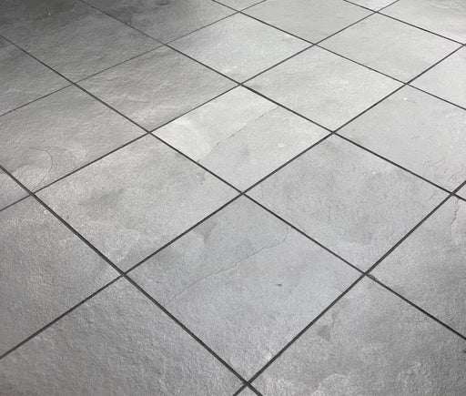 Full Tile Sample - Charcoal Black Limestone Paver - 24" x 24" x 1" Natural Cleft Face, Gauged Back