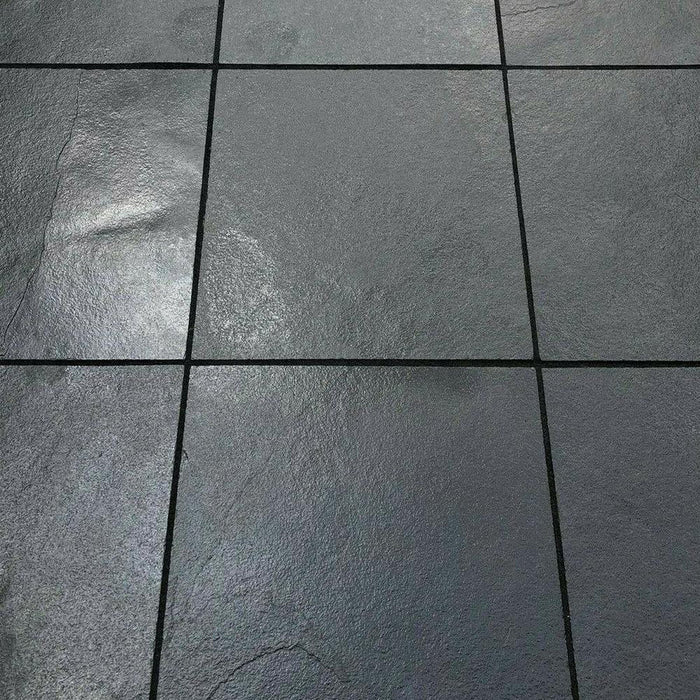 Charcoal Black Natural Cleft Face, Gauged Back Limestone Paver - 24" x 24"