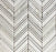 Full Sheet Sample - Thassos / Chinese / Pure White / Mother of Pearl Chevron Pearl & Marble Mosaic - 10.82" x 12" x 3/8" Polished