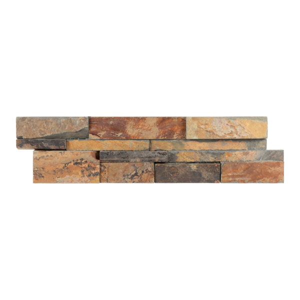China Multi Color Natural Cleft Face, Gauged Back Slate Ledgestone - 6" x 24"