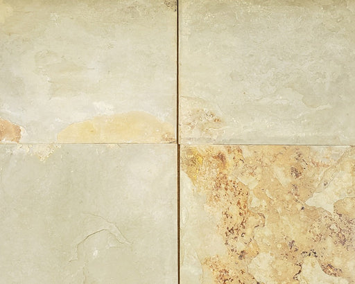 Full Tile Sample - Chinese California Gold Slate Tile - 12" x 12" x 3/8" Natural Cleft Face, Gauged Back