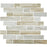 Full Sheet Sample - Aquatica Bark Cinnamon Deco Linear Glass Mosaic - 11.75" x 11.5" Polished