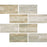 Full Sheet Sample - Aquatica Bark Cinnamon Deco Staggered Glass Mosaic - 3" x 6" Polished