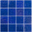 Full Sheet Sample - Aquatica Piazza Cobalt Deco Glass Mosaic - 3" x 3" Textured