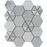 Full Sheet Sample - Haisa Blue Contempo Hexagon Natural Stone Mosaic - 10.5" x 12" Textured