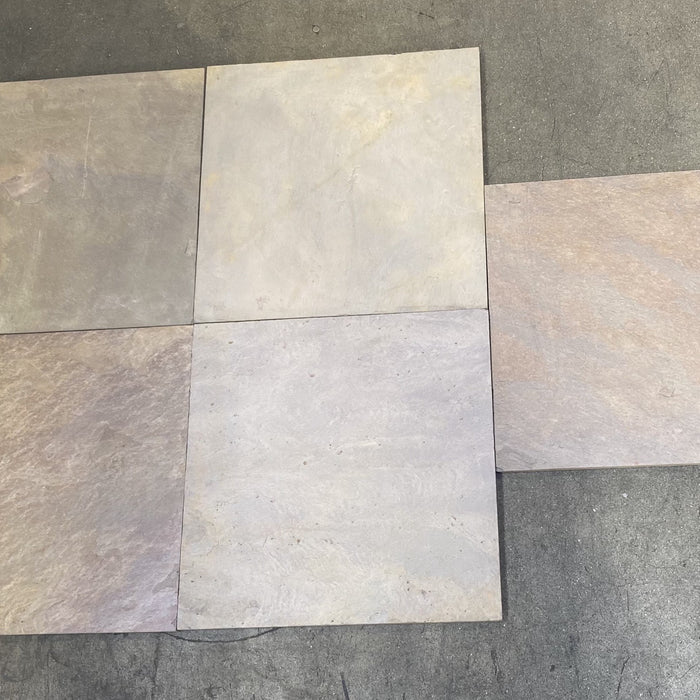 Natural Cleft Face, Gauged Back Copper Slate Tile - 16" x 16"