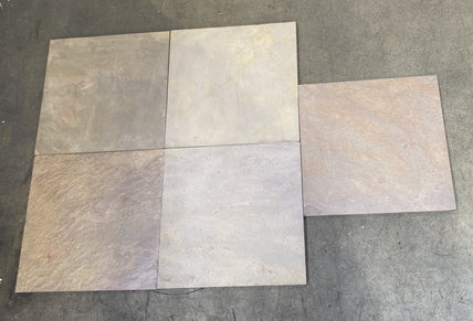 Natural Cleft Face, Gauged Back Copper Slate Tile - 16" x 16"