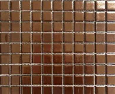 Copper Glossy Porcelain Mosaic - 1" x 1"