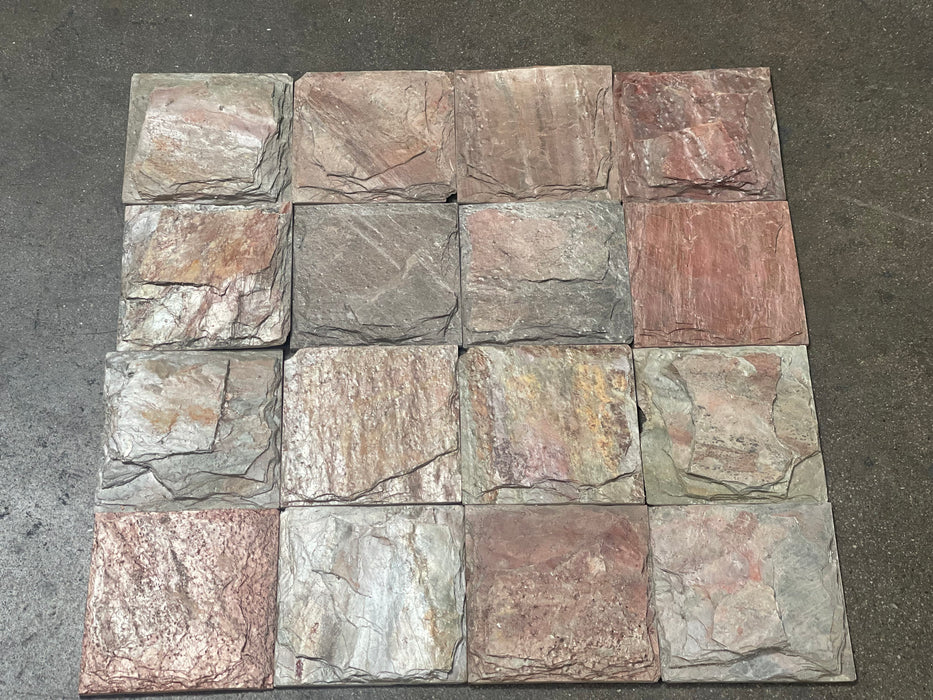 Chiseled Copper Slate Tile - 6" x 6" x 1/2"
