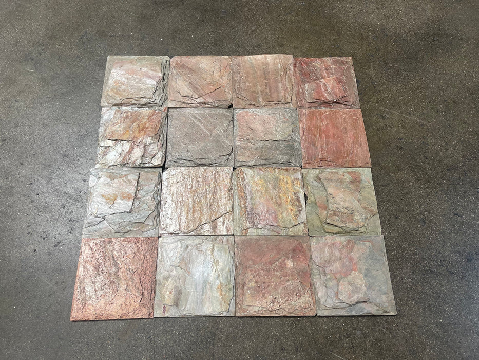 Copper Slate Tile - 6" x 6" x 1/2" Chiseled