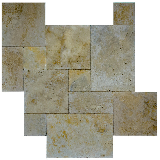 Country Classic Tumbled Travertine Paver Versailles Pattern