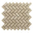 Full Sheet Sample - Crema Marfil Herringbone Marble Mosaic - 3/4" x 2" x 3/8" Polished