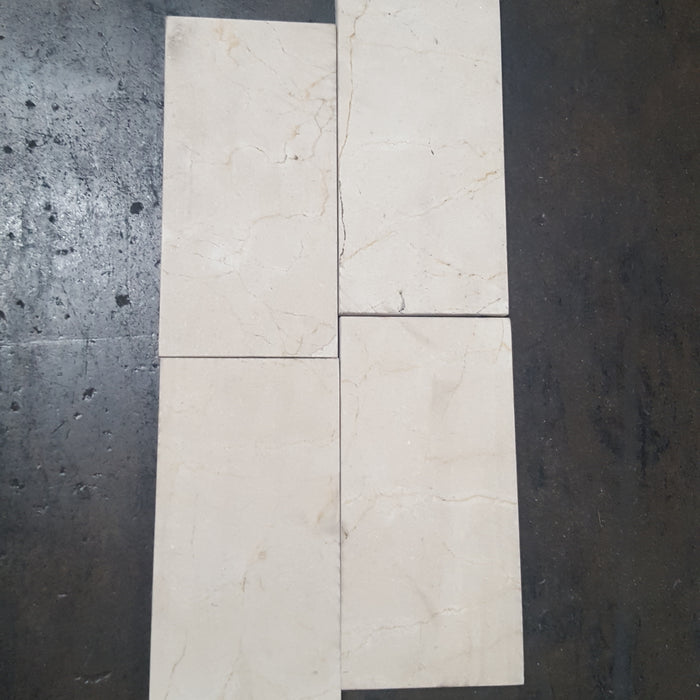 Crema Marfil Standard Marble Tile - 4" x 8" x 3/8" Honed