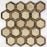 Crema Marfil Marble Mosaic - 2" Vortex Hexagon with Emperador Dark Dots