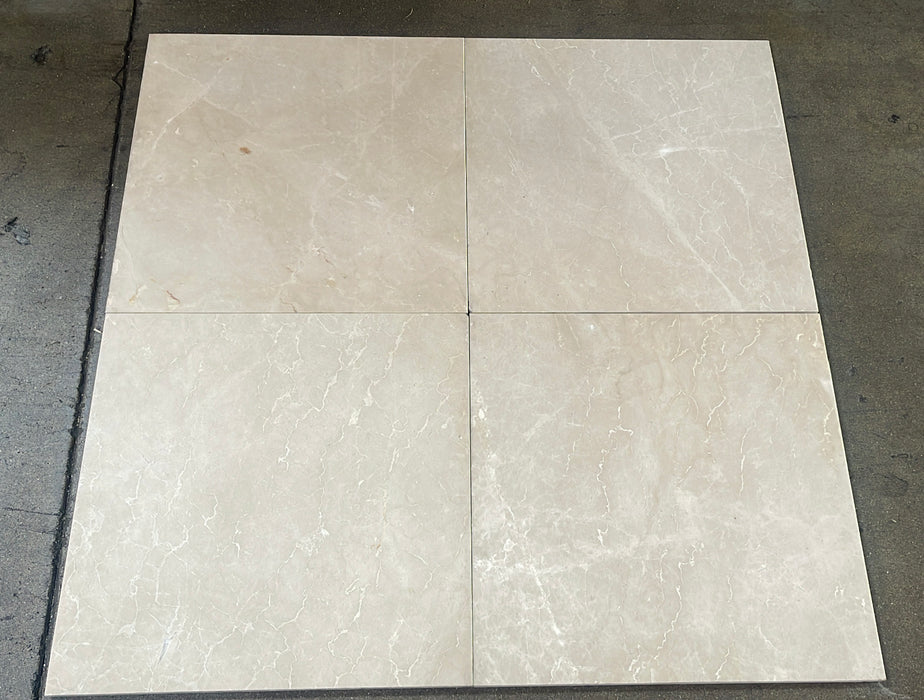 Crema Beige Marble Tile - 18" x 18" x 1/2" Polished