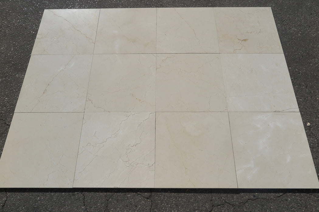 Crema Marfil Classico Marble Tile - 18" x 18" x 5/8"