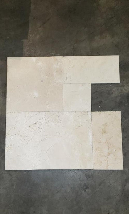 Crema Marfil Marble Brushed & Eased Edge Versailles Pattern