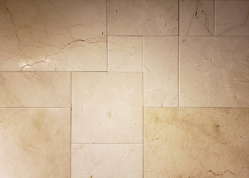 Crema Marfil Marble Versailles Pattern - Brushed & Eased Edge 