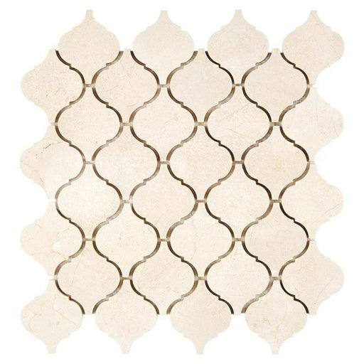Crema Marfil Marble Mosaic - 3" Arabesque
