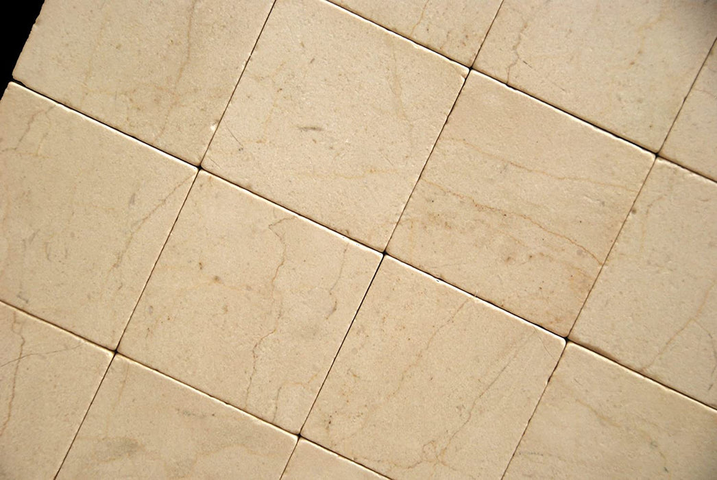 Crema Marfil Standard Marble Tile - 4" x 4" x 3/8" Tumbled