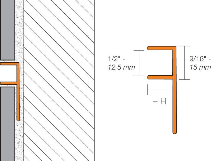 SG80EB12 Brushed Stainless Steel 5/16" x 8' 2 1/2" x 1/2"