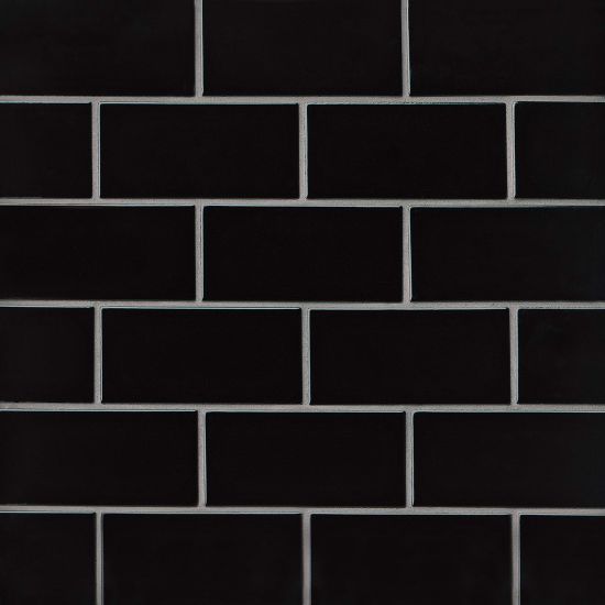 Bedrosians Provincetown FLB Fleet Black Glossy Ceramic Tile — Stone ...