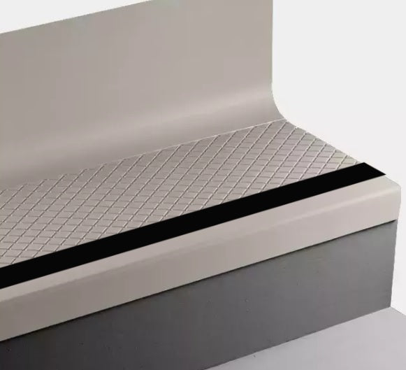 Tarkett Johnsonite Pearl Angle Fit Stair Tread with Riser — Stone