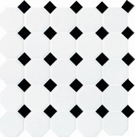 Octagon & Dot Matte White with Black Gloss Dots 6501