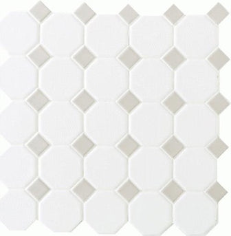 Octagon & Dot Matte White with Gray Gloss Dot 6501