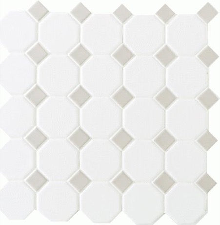 Octagon & Dot Matte White with Gray Gloss Dot 6501