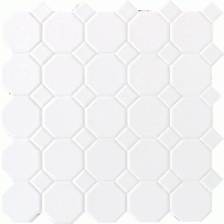 Octagon & Dot Matte White with White Dots 6501