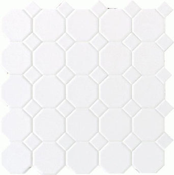 Octagon & Dot Matte White with White Dots 6501