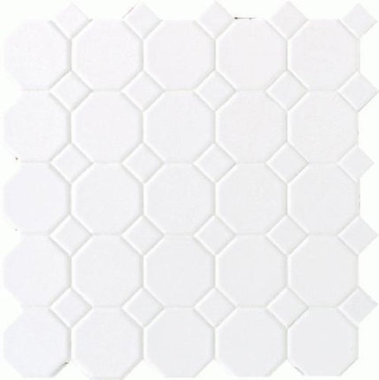 Octagon & Dot Matte White with White Dots 6501