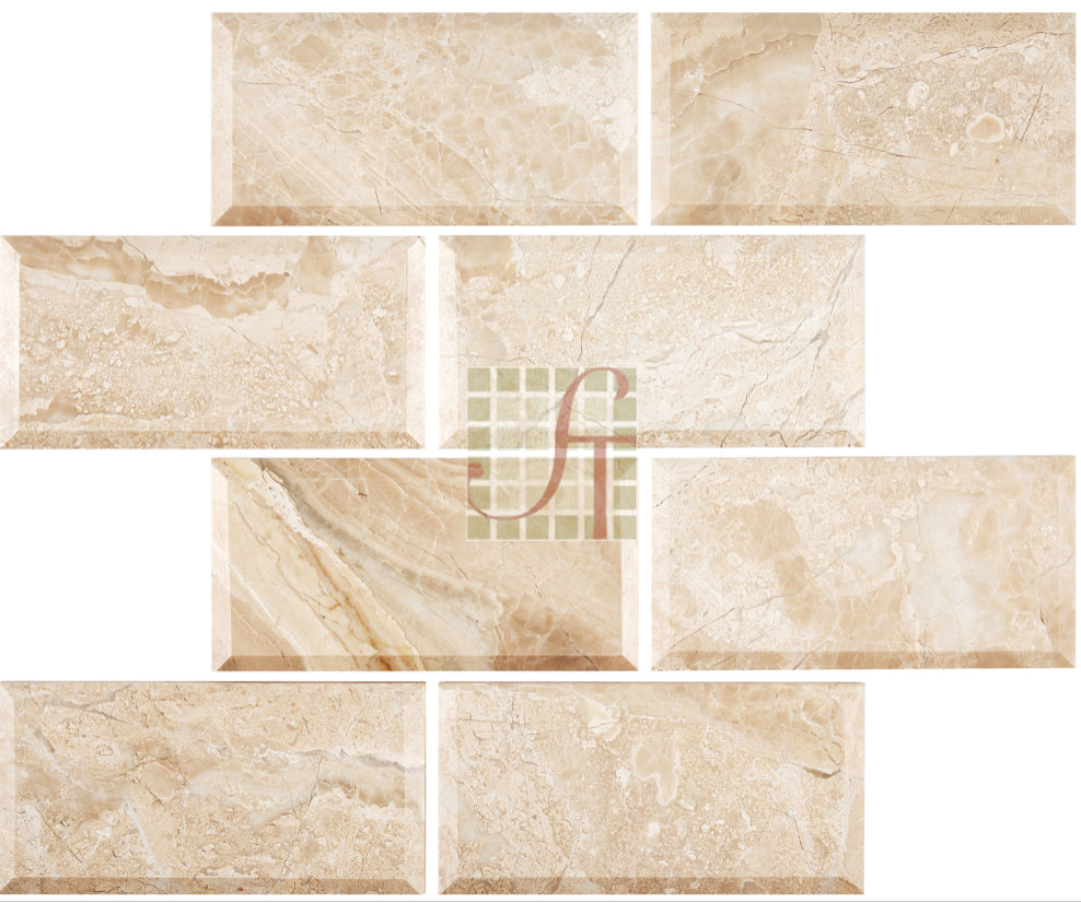 Diano Royal Marble Honed Tile - 3" x 6" x 3/8"
