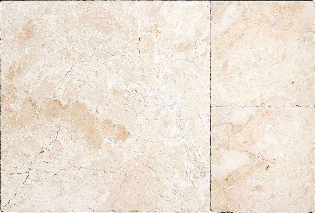 Diano Royal Marble Tumbled Tile - 4" x 4" x 3/8"