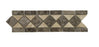 Emperador Dark & Cappucino Polished Marble Border - 3" x 12" Classic Border with Cappuccino Dots