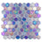 Full Sheet Sample - Illusions Dark Blue Deco Hexagon Glass Mosaic - 1" x 1" x 4 MM Iridescent