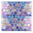 Full Sheet Sample - Illusions Dark Blue With Border Deco Hexagon Glass Mosaic - 1" x 1" x 4 MM Iridescent