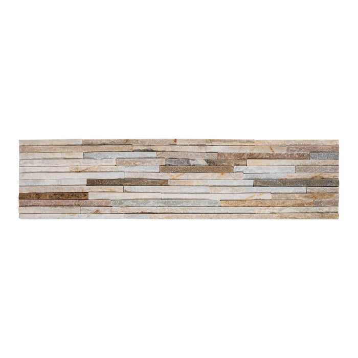 Full Ledger Sample - Amber Gold Quartzite Ledgestone - 6" x 24" x 1/2" - 3/4" Waterfall