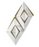 Calacatta & Brass Polished Marble & Brass Mosaic - Diamond