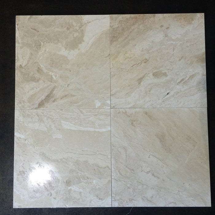 Diano Royal Polished Marble Tile - 18" x 18" x 1/2" 